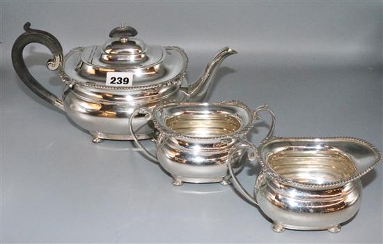 3 pce silver tea set